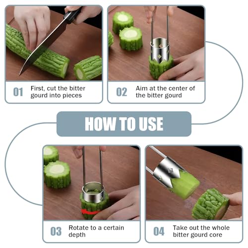 EBQOSK 304 Stainless Steel Fruit and Vegetable Corer Tool, 2-Pack