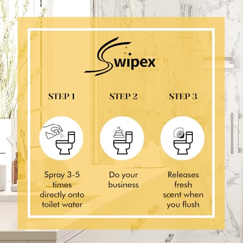 SWIPEX Toilet Spray for Poop - 3 Pack Travel Size, Lemon Lavender Peony
