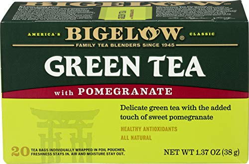 Bigelow Green Tea with Pomegranate - 20 Bags Pack of 3 | Natural Antioxidant Tea