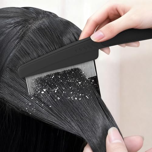 Dafeng Stainless Steel Dandruff Comb with Anti-Slip Handle
