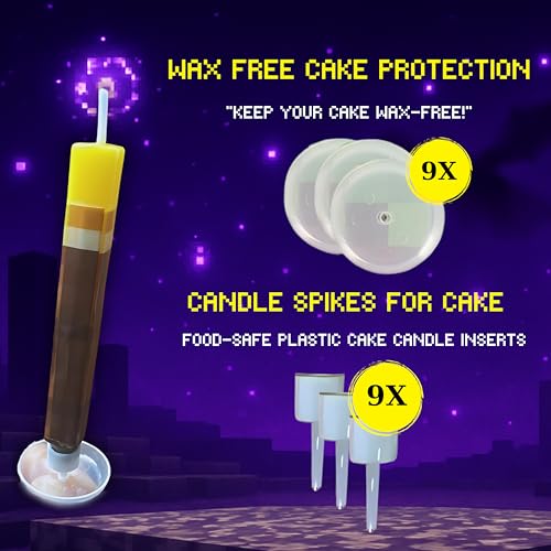 GROUP DMR Torch Birthday Candles Pack of 9 - Cake Topper Decorations for Kids & Adults