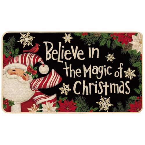 Baccessor Christmas Santa Claus Doormat 17x29 Inch - Non-Slip Holiday Decor