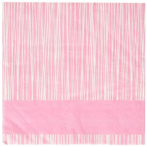 Pink Striped Disposable Cocktail Napkins - 20 Count, 5'' x 5''
