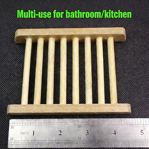 Bamboo Soap Tray Set - 2-Pack Self-Draining Soap Holders