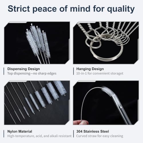 12-Piece Straw Cleaner Brush Set for Stanley Mug & Bottles