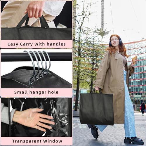 Stykontin 50" Garment Bag with 4" Gusset, Heavy-Duty Black Suit Cover