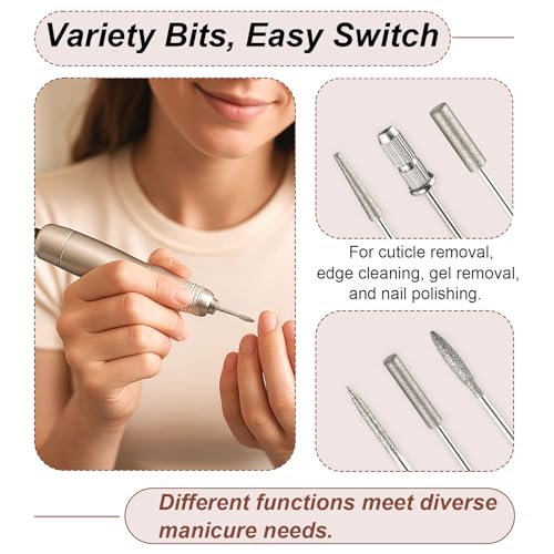 Nail Drill Bit and Sanding Band Set - 3/32" Stainless Steel Manicure Kit