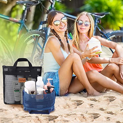 Hommtina Mesh Shower Caddy Bag, Quick-Dry Hanging Toiletry Organizer, 2 Pack