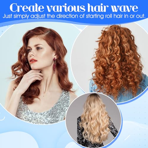 MBAIYO 20 Pcs Plastic Perm Rods 0.35 Inch Blue Hair Curling Rollers