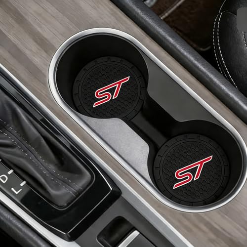 2 Pcs Black Silicone Car Cup Holder Coasters - Anti-Slip Design