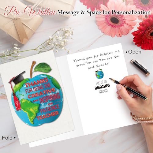 FLYAB Teacher Appreciation Thank You Cards - 5.5"x8" with Envelope