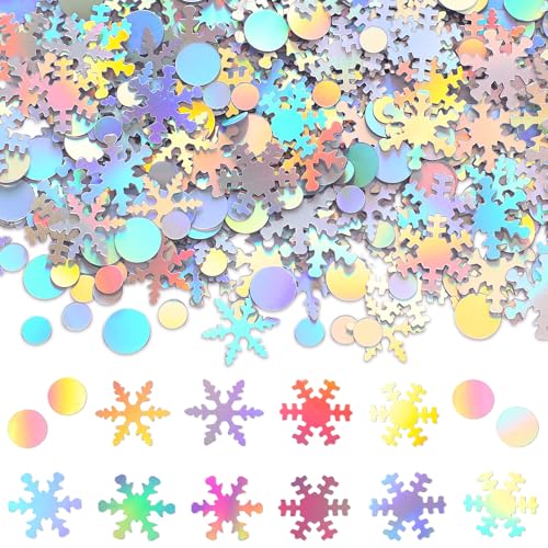 Snowflake Confetti - Silver Iridescent Winter Snowflake Glitter for Christmas and Holiday Parties - Variation: Snowflake