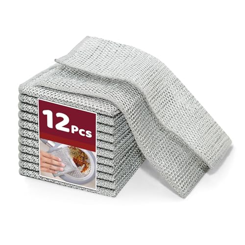 12 PCS Non-Scratch Microfiber Dishcloths for Kitchen Cleaning