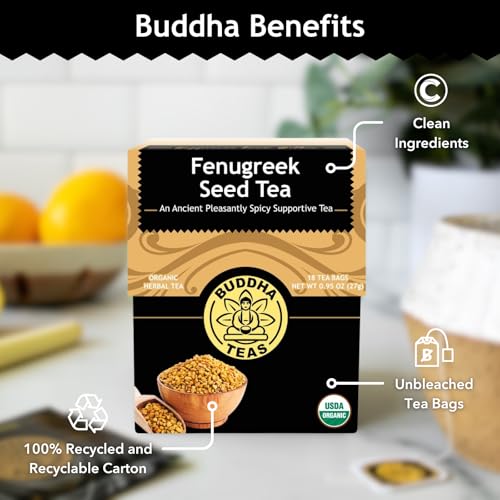 Organic Fenugreek Seed Tea - Caffeine-Free Herbal Tea, 18 Bags