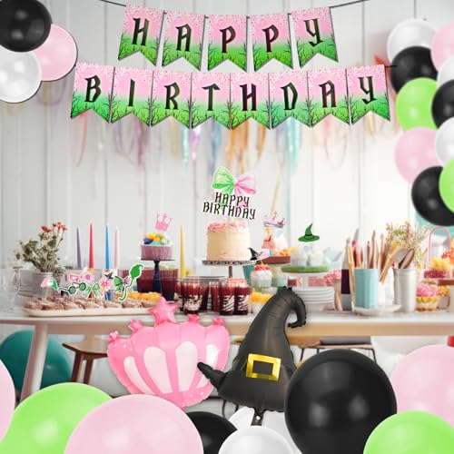 Witch Musical Theatre Birthday Party Decorations Set - Pink & Green