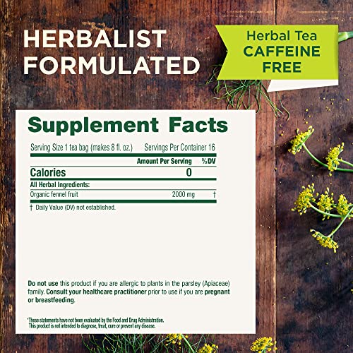 Traditional Medicinals Organic Fennel Tea - Digestive Support, 16 Tea Bags