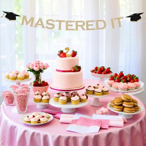 Graduation Party Banner - Pre-Installed Glitter Decorations