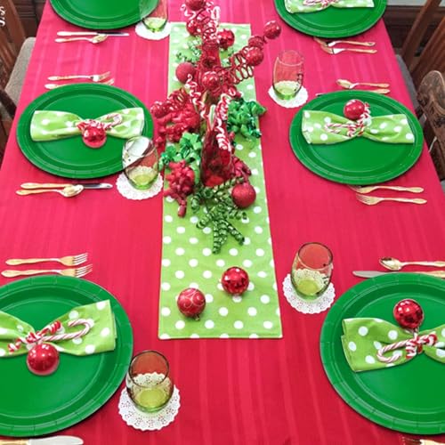 50 PCS 9-Inch Dark Green Paper Plates - Sturdy Disposable Dinnerware