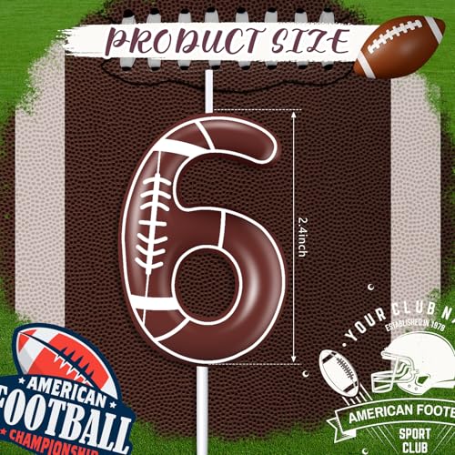 Tondiamo Football Birthday Number 6 Candle for Cake Decoration