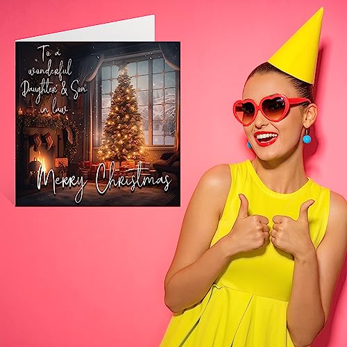 Merry Christmas Card for Daughter & Son-in-Law - 5.7 Inch