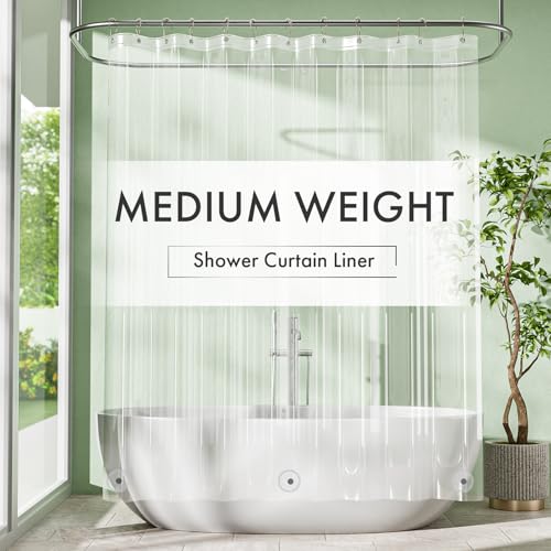 Amazer Extra Long Shower Curtain Liner, 72x84 Clear PEVA Waterproof Liner