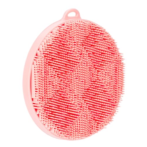 Arswin Silicone Body Scrubber & Exfoliating Shower Brush for Sensitive Skin, Pink