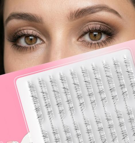 FRCTLNKG 80Pcs Lower Lash Clusters 5-7mm Clear Band Bottom Lashes