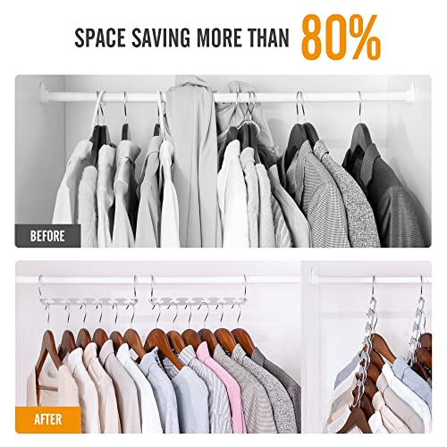 HOUSE DAY 4 Pack Stainless Steel Space Saving Hangers - Closet Organizer & Clothes Storage