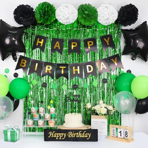 Green and Black Birthday Decorations Kit - 50PCS Party Supplies