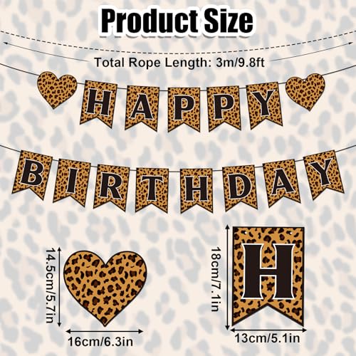 Leopard Print Happy Birthday Banner - Black Birthday Decor