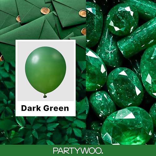 PartyWoo Dark Green Balloon Arch Kit, 128pcs Assorted Sizes (Green-Y56)