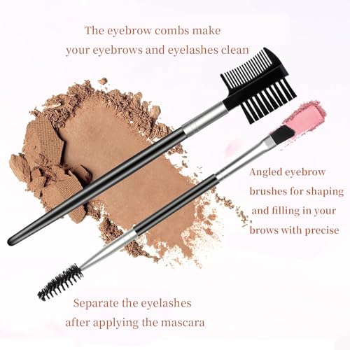 Eyebrow Brush and Eyelash Comb 2-Piece Professional Makeup Tool Set