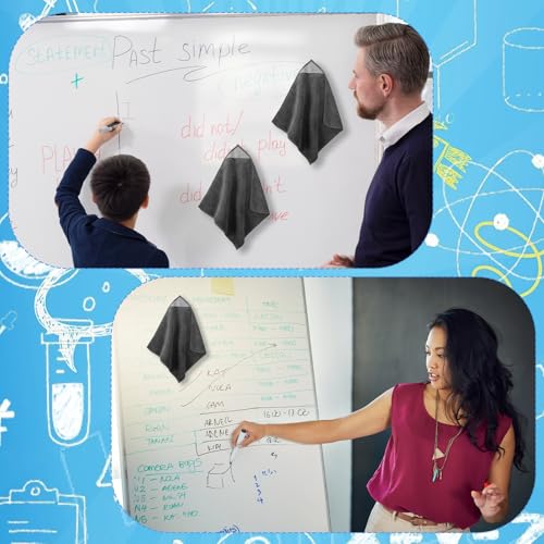 4 Pcs Magnetic Microfiber Dry Eraser Cloths - Reusable & Washable