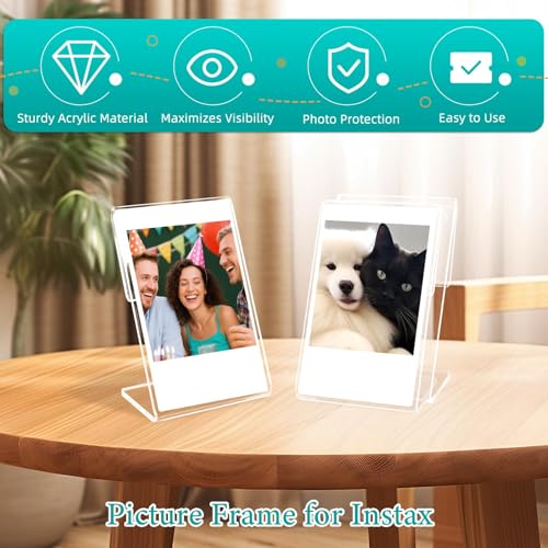 8 Pack Acrylic Mini Picture Frames for Instax Mini & Polaroid 2x3 Photos