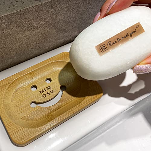 Eco-Friendly Bamboo Soap Dish with Drain - Non-Slip Holder for Bars