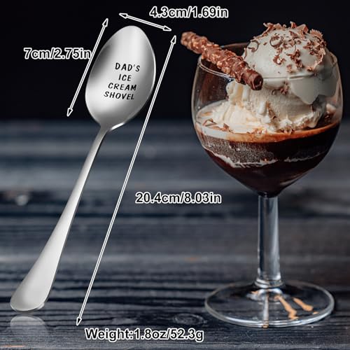 Engraved Ice Cream Shovel Spoon for Dad - Funny Gift for Men
