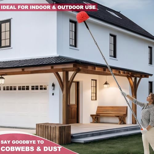 Twist-On Cobweb Duster Head Brush for Indoor & Outdoor Cleaning