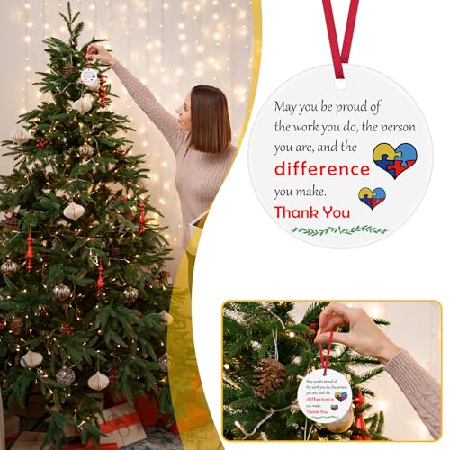 Ceramic Autism Awareness Ornament - Inspirational Teacher Gift