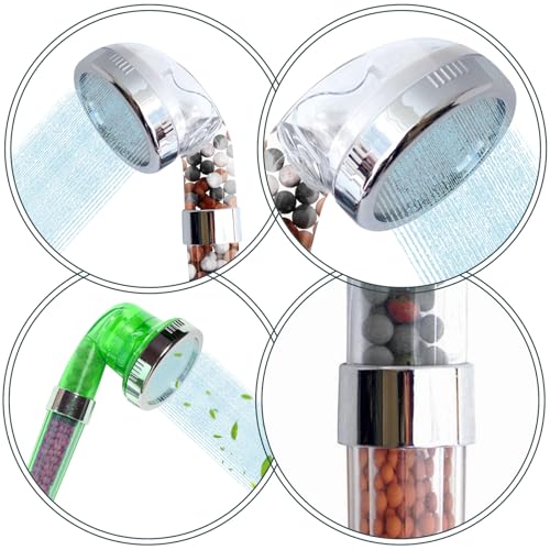 HekouJiub Mineral Shower Filter Beads 4-Pack, Softens Hard Water, Purifies Water