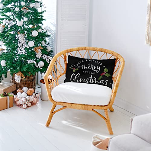 Christmas Throw Pillow Cover, 12x20 Inch Farmhouse Cushion Case