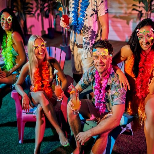 12PCS Tropical Summer Party Paper Eyeglasses Photo Booth Props