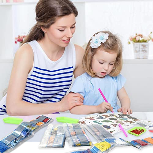 FLYSONG DIY Cute Bunny Diamond Art Kit for Kids - 24 Stickers