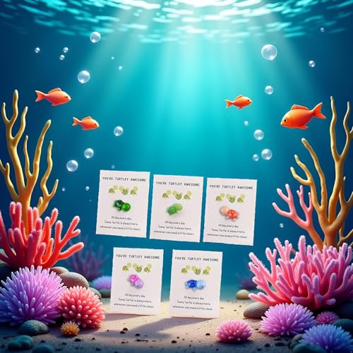 Mini Pocket Hug Turtle Gift Set with Thank You Note Cards - 5 Pcs
