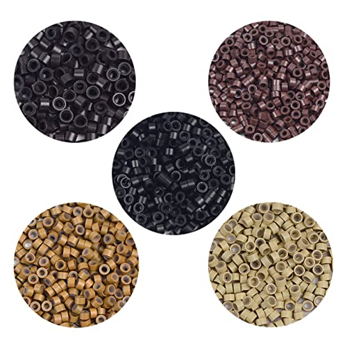 Silicone Lined Micro Rings Hair Extension Beads 5mm Blonde - 500 Pcs
