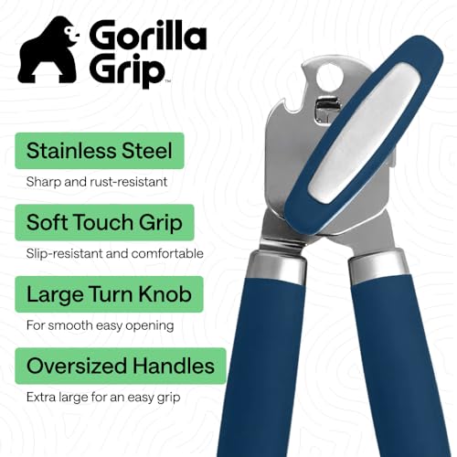 Gorilla Grip Stainless Steel Manual Can Opener with Oversized Knob