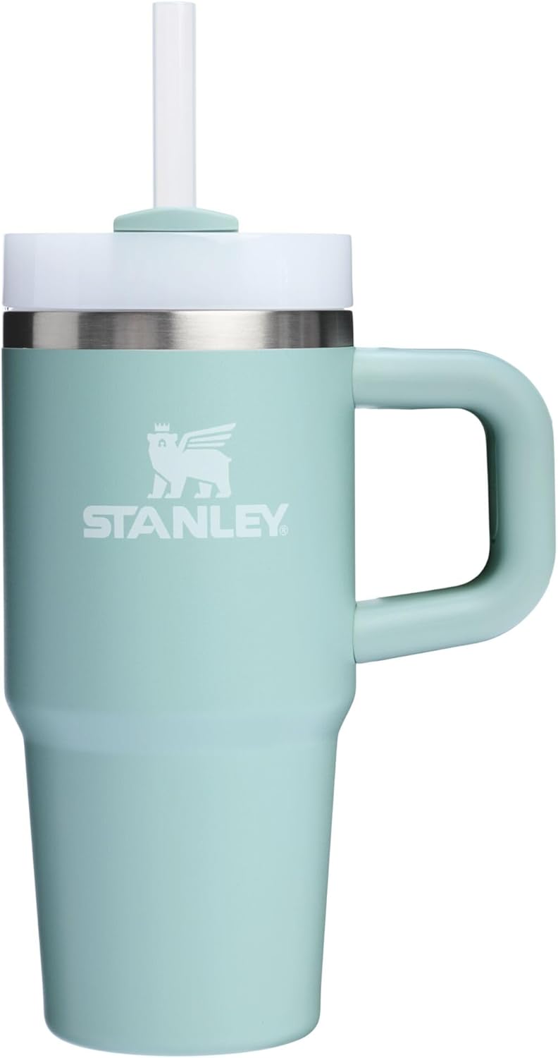 STANLEY Quencher H2.0 Tumbler - 14 oz Insulated Stainless Steel Cup with Handle & Straw | Seafoam Color