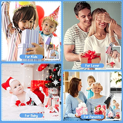 120 Sets 2x3 Inch Acrylic Photo Frame Keyrings with Tassel Charms - Classic Variation