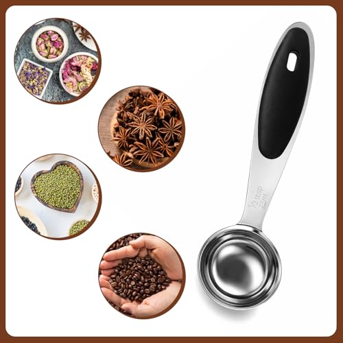 Stainless Steel Measuring Spoon with Black Silicone Grip - 1/2 Tbsp
