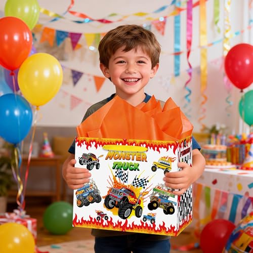 Animsco 13" Monster Truck Gift Bag with Card & Stickers