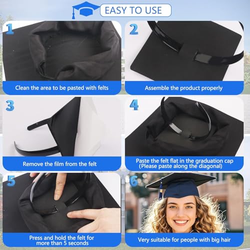 Graduation Cap Headband - Anti-Slip Unisex Grad Hat Holder for Women and Men